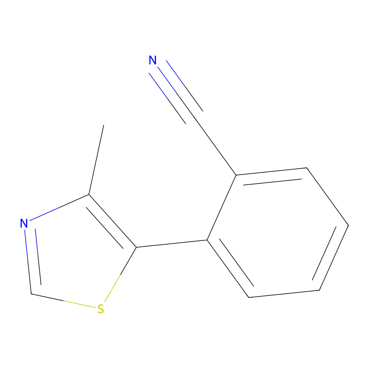 2-(4-methyl-5-thiazolyl)Benzonitrile molecular structure, CAS 1286260-91-0