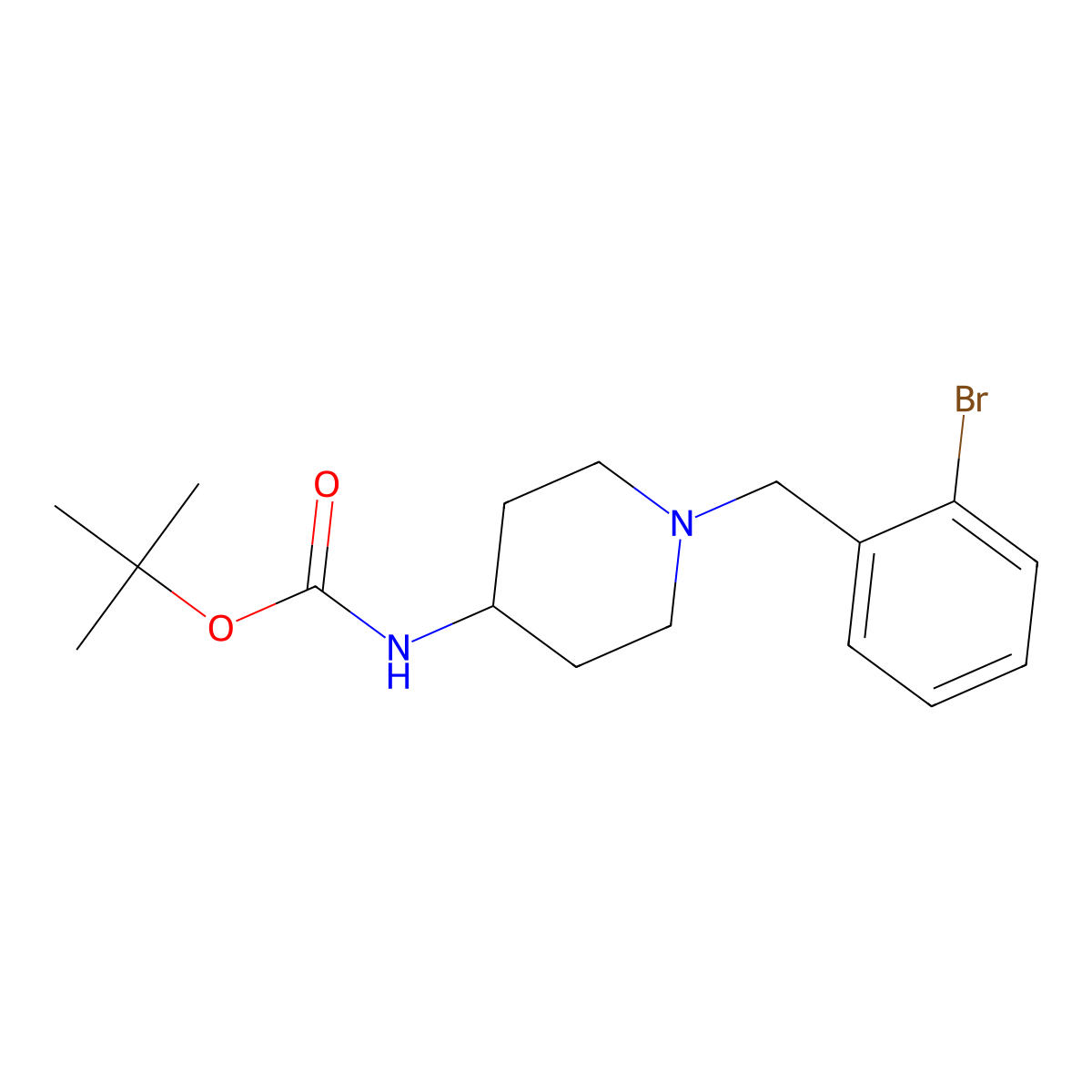 tert-Butyl 1-(2-bromobenzyl)piperidin-4-ylcarbamate molecular structure, CAS 1286263-42-0
