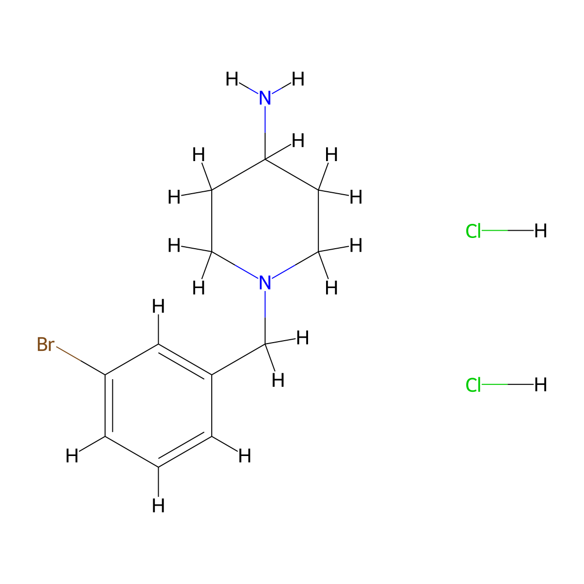 1-(3-Bromobenzyl)piperidin-4-amine dihydrochloride molecular structure, CAS 1286263-45-3