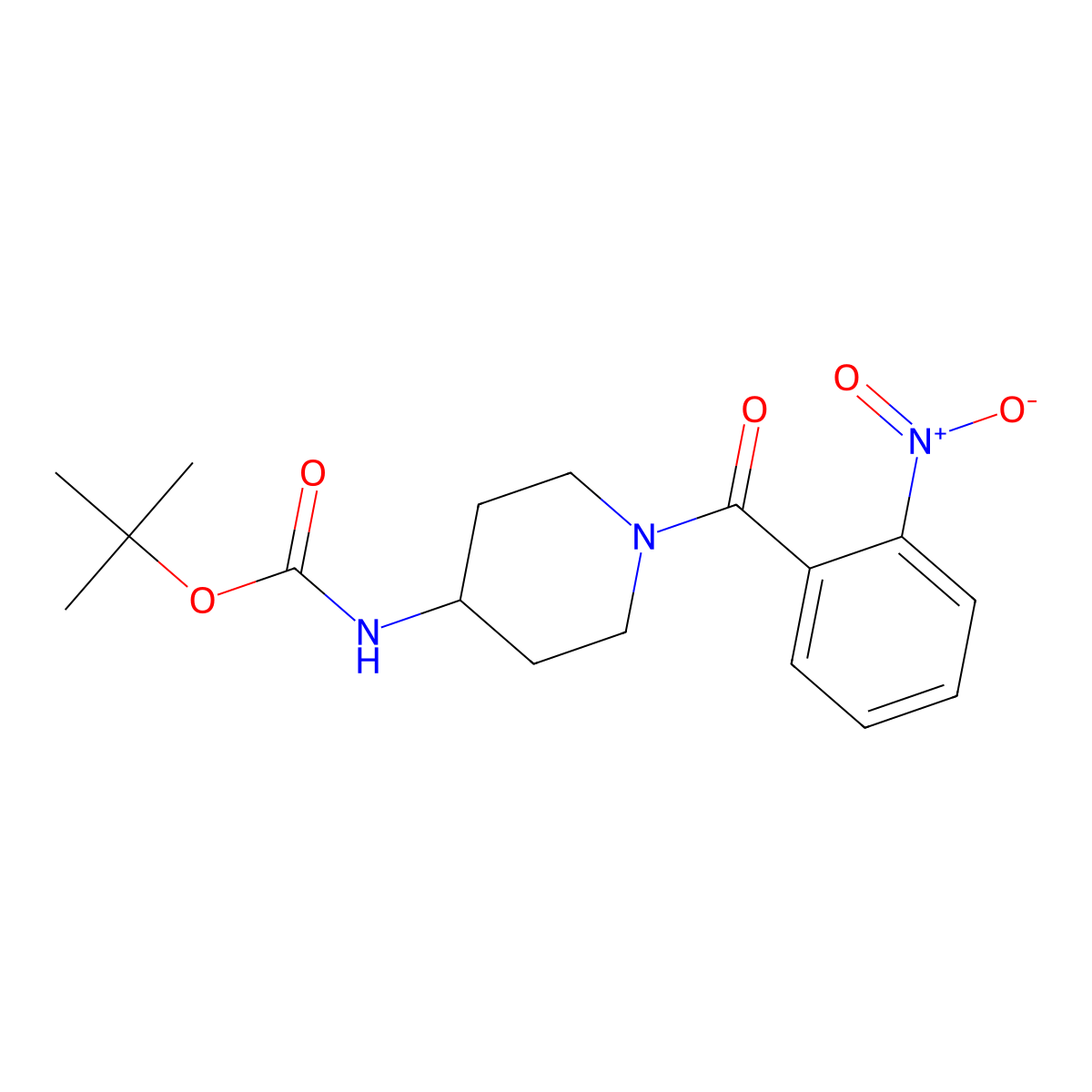 tert-Butyl 1-(2-nitrobenzoyl)piperidin-4-ylcarbamate molecular structure, CAS 1286263-46-4
