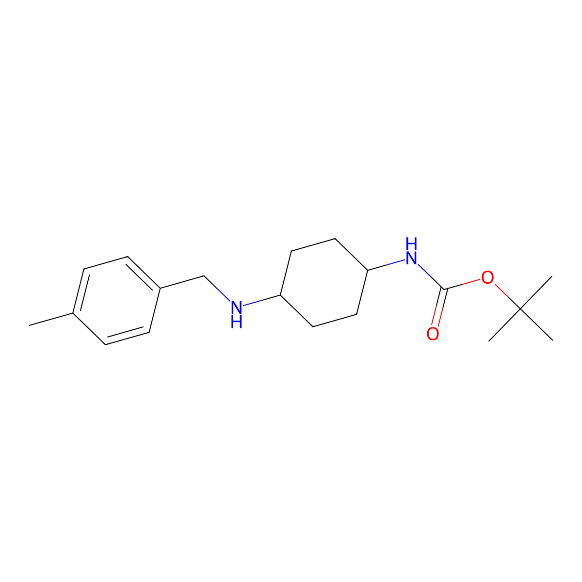 tert-Butyl (1R*,4R*)-4-(4-methylbenzylamino)cyclohexylcarbamate molecular structure, CAS 1286263-49-7