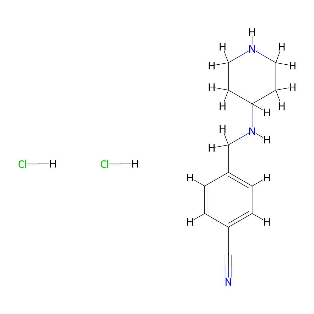 4-[(Piperidine-4-ylamino)methyl]benzonitrile dihydrochloride molecular structure, CAS 1286263-50-0