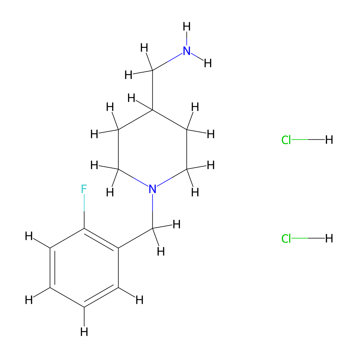 [1-(2-Fluorobenzyl)piperidin-4-yl]methanamine dihydrochloride molecular structure, CAS 1286263-51-1