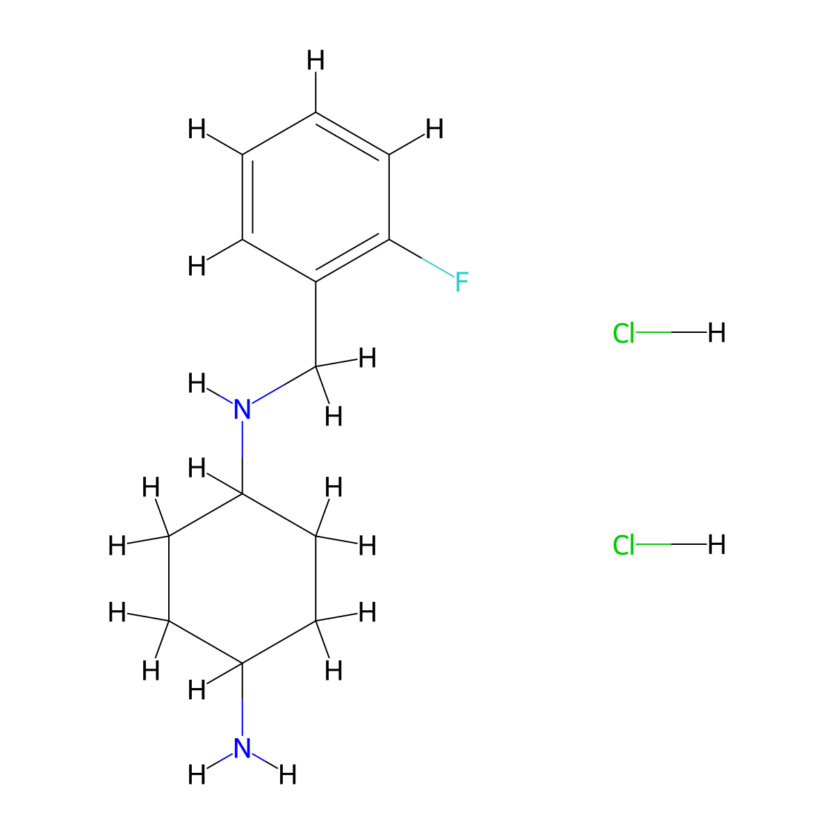 (1R*,4R*)-N1-(2-Fluorobenzyl)cyclohexane-1,4-diamine dihydrochloride molecular structure, CAS 1286263-54-4