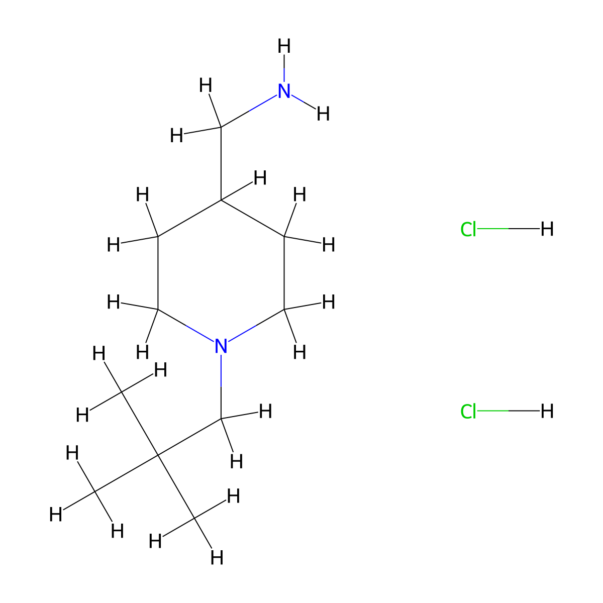 (1-Neopentylpiperidin-4-yl)methanamine dihydrochloride molecular structure, CAS 1286263-57-7