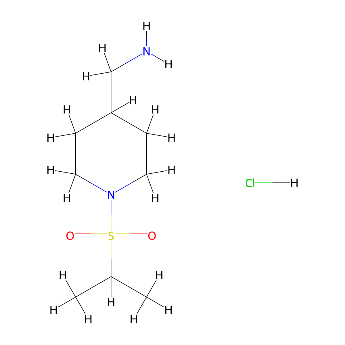 [1-(Isopropylsulfonyl)piperidin-4-yl]methanamine hydrochloride molecular structure, CAS 1286263-64-6