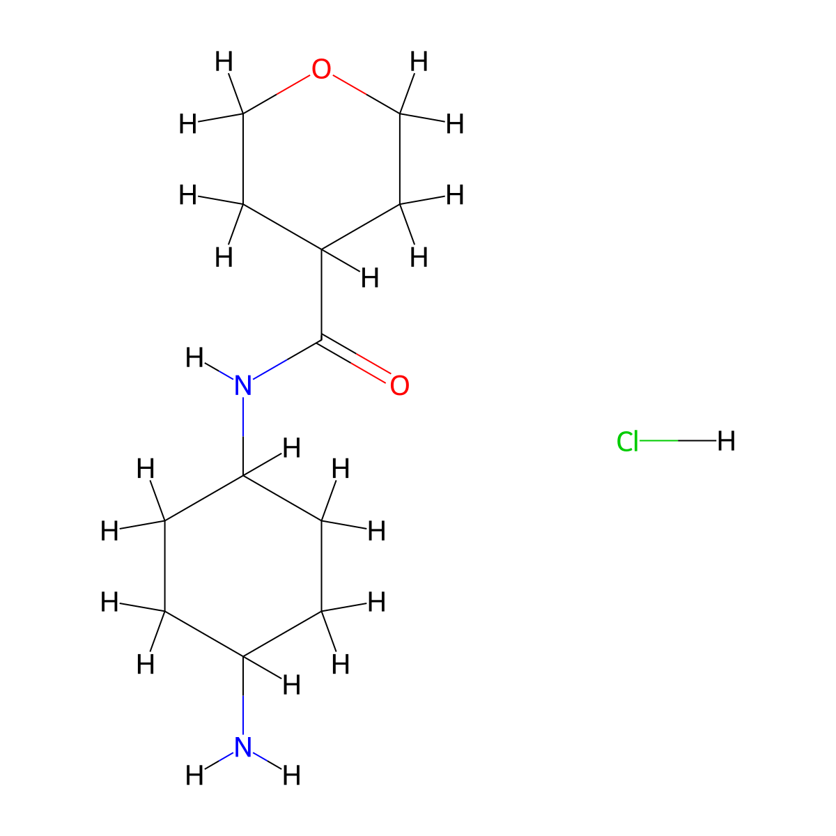 N-[(1R*,4R*)-4-Aminocyclohexyl]-tetrahydro-2H-pyran-4-carboxamide hydrochloride molecular structure, CAS 1286263-78-2