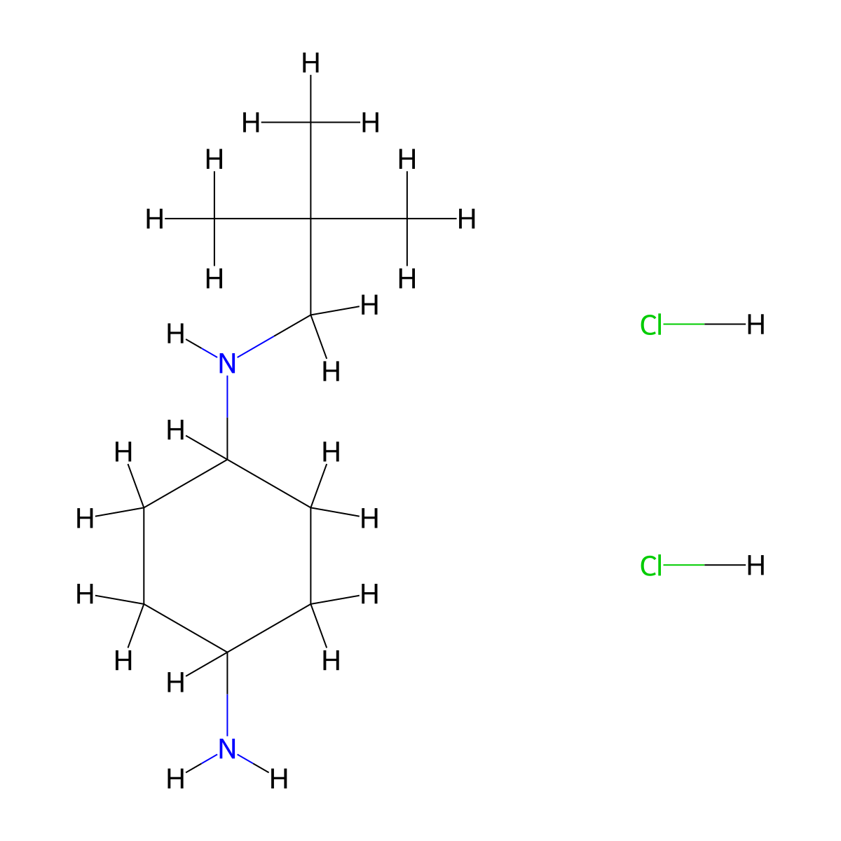 (1R*,4R*)-N1-Neopentylcyclohexane-1,4-diamine dihydrochloride molecular structure, CAS 1286263-82-8