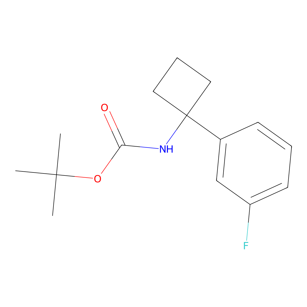 Tert-butyl (1-(3-fluorophenyl)cyclobutyl)carbamate molecular structure, CAS 1286263-86-2