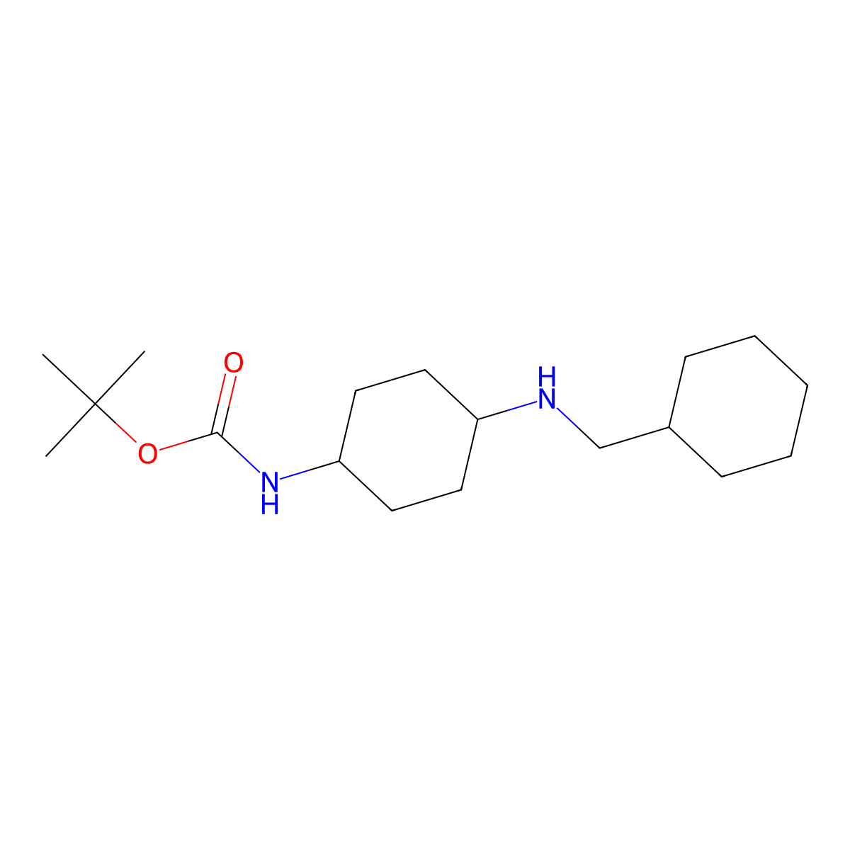 tert-Butyl (1R*,4R*)-4-[(cyclohexylmethyl)amino]cyclohexylcarbamate molecular structure, CAS 1286263-90-8