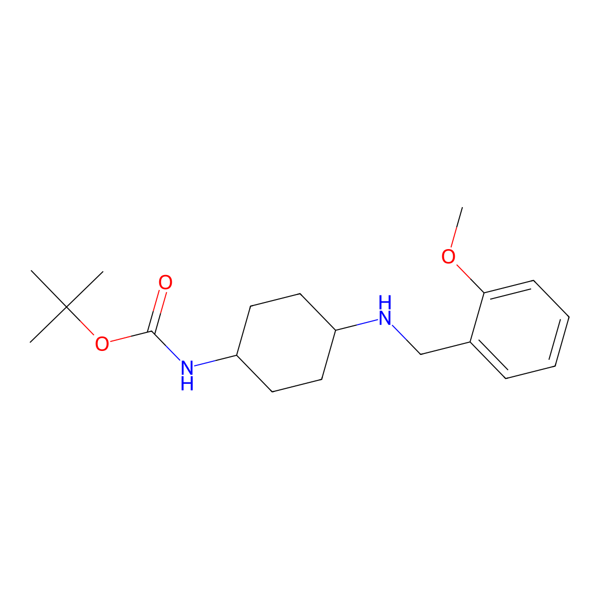 tert-Butyl (1R*,4R*)-4-(2-methoxybenzylamino)cyclohexylcarbamate molecular structure, CAS 1286263-95-3