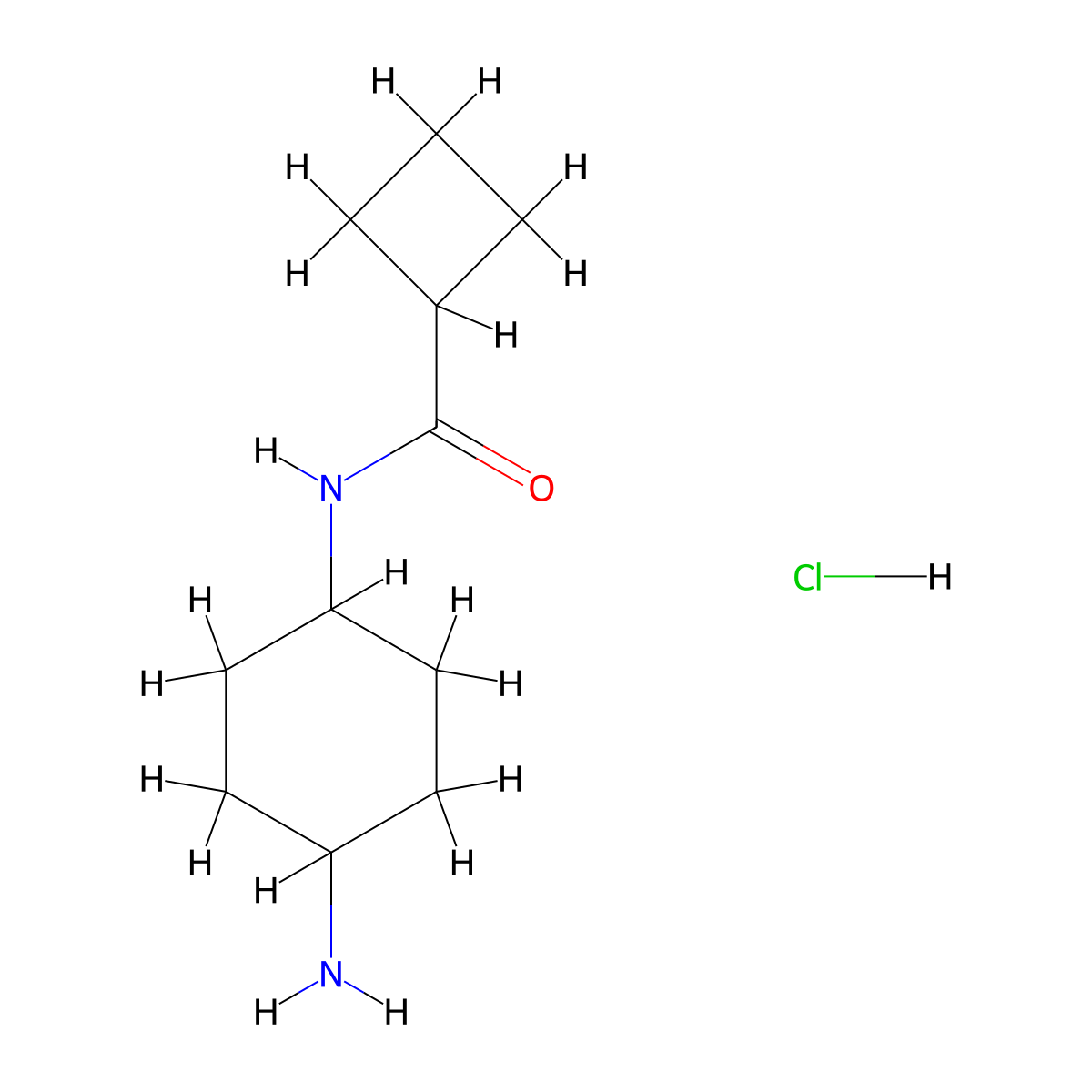 N-[(1R*,4R*)-4-Aminocyclohexyl]cyclobutane-carboxamide hydrochloride molecular structure, CAS 1286264-01-4