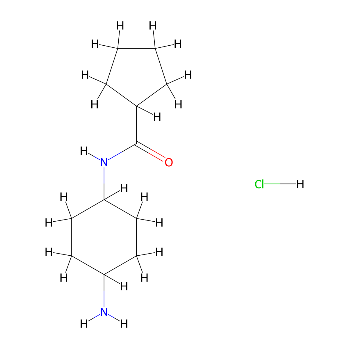 N-(trans-4-Aminocyclohexyl)cyclopentanecarboxamide hydrochloride molecular structure, CAS 1286264-09-2