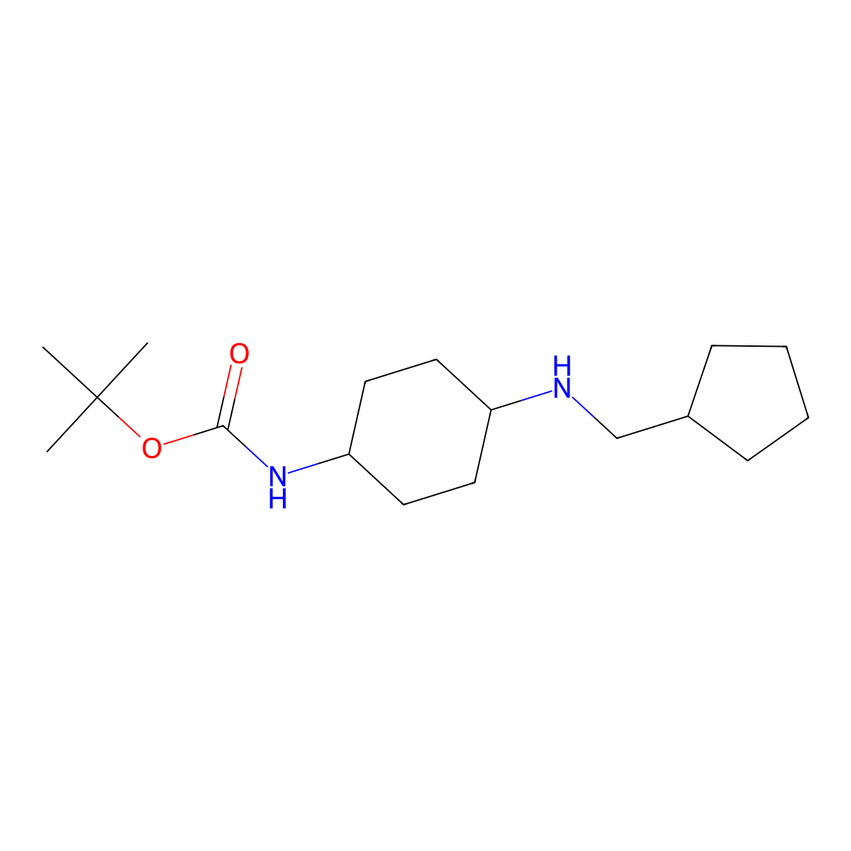 tert-Butyl (1R*,4R*)-4-[(cyclopentylmethyl)amino]cyclohexylcarbamate molecular structure, CAS 1286264-16-1
