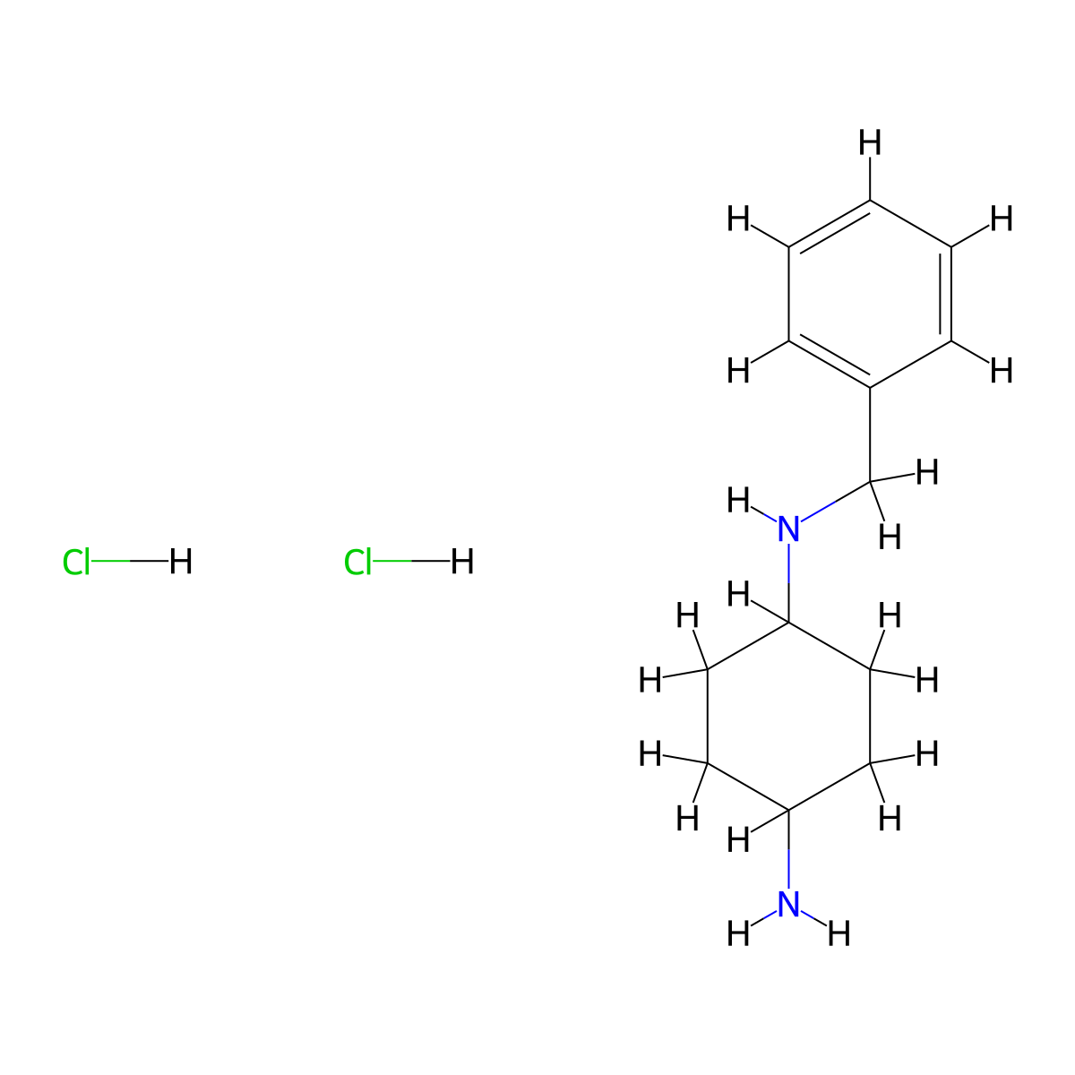 N1-benzylcyclohexane-1,4-diamine dihydrochloride molecular structure, CAS 1286264-20-7