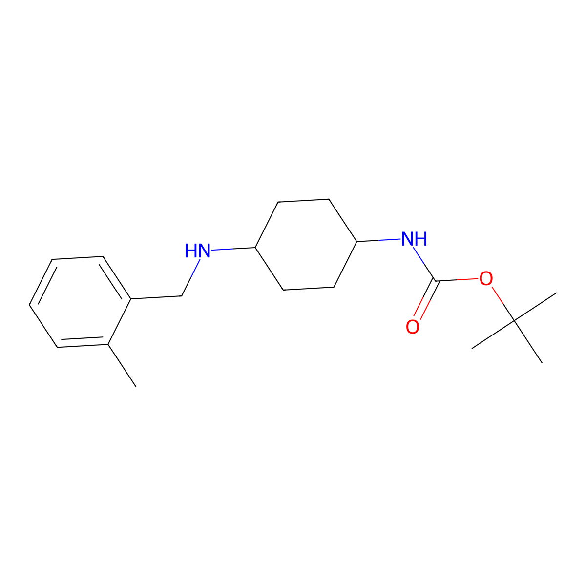 tert-Butyl (1R*,4R*)-4-(2-methylbenzylamino)cyclohexylcarbamate molecular structure, CAS 1286264-22-9