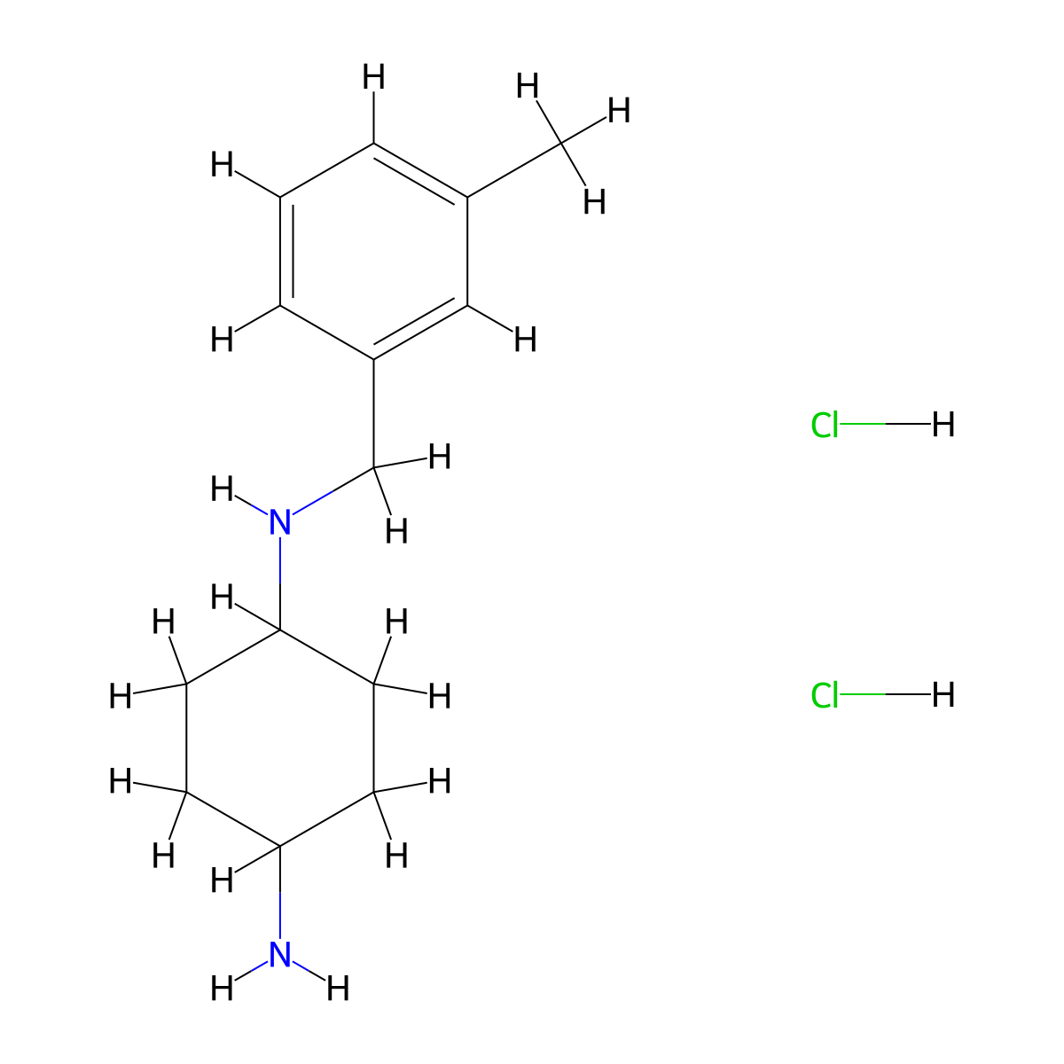 (1R*,4R*)-N1-(3-Methylbenzyl)cyclohexane-1,4-diamine dihydrochloride molecular structure, CAS 1286264-25-2