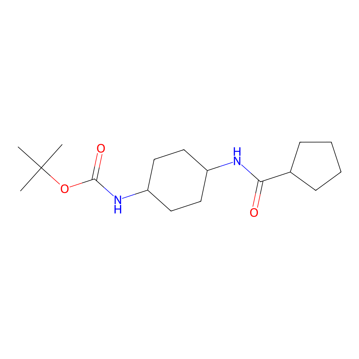 tert-Butyl (1R*,4R*)-4-(cyclopentanecarbonylamino)cyclohexylcarbamate molecular structure, CAS 1286264-29-6