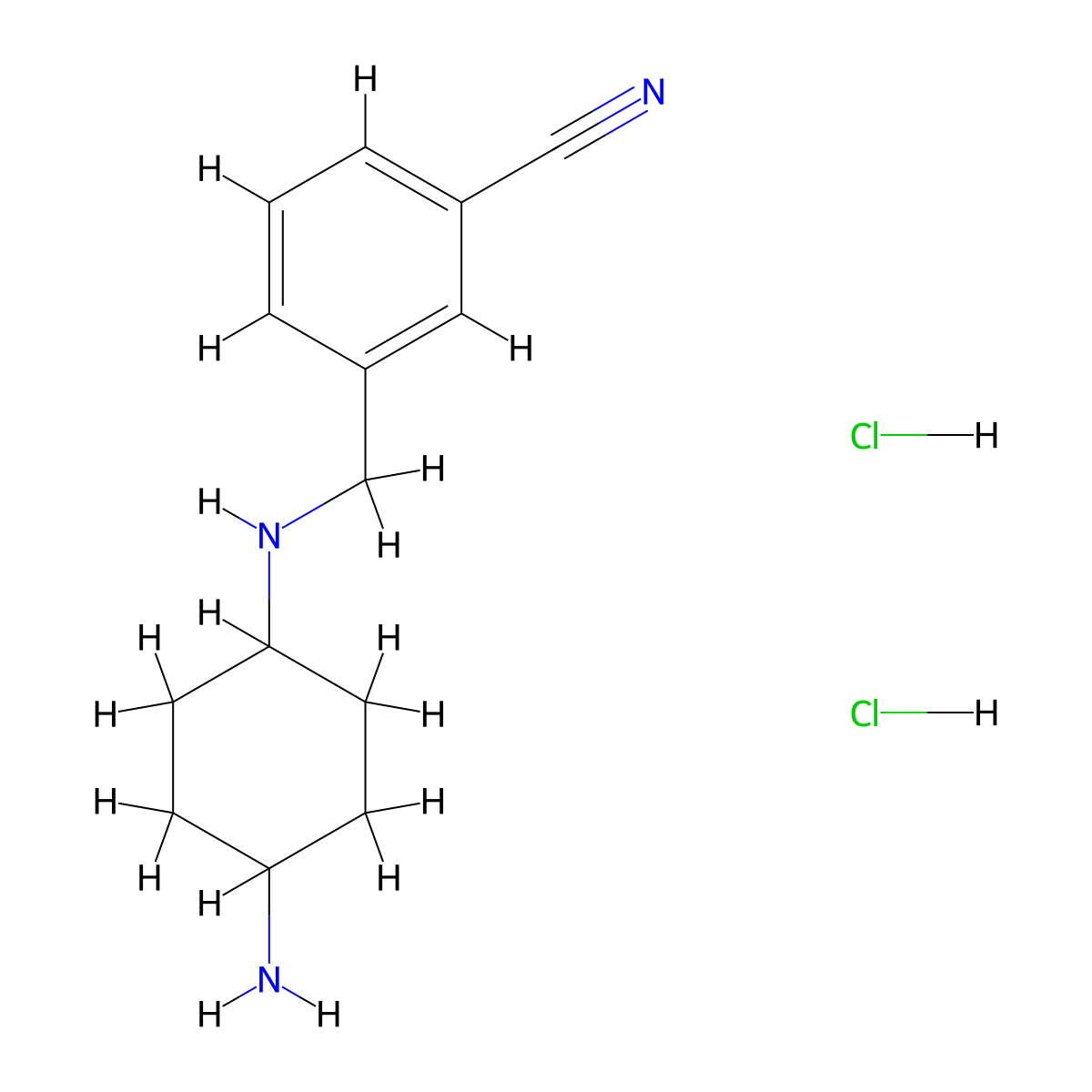 3-[(1R*,4R*)-4-Aminocyclohexylamino]methyl-benzonitrile dihydrochloride molecular structure, CAS 1286264-30-9