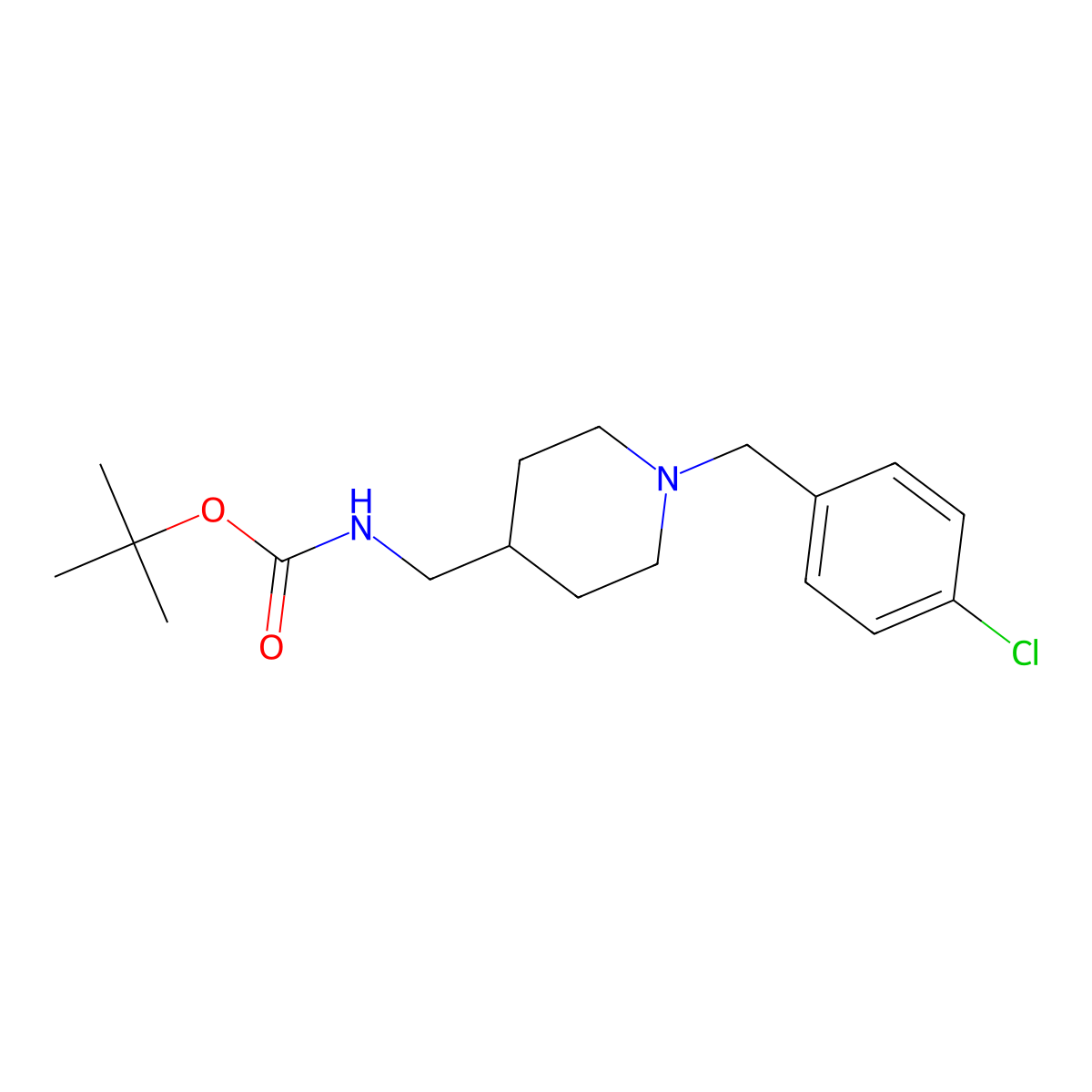 tert-Butyl [1-(4-chlorobenzyl)piperidin-4-yl]methylcarbamate molecular structure, CAS 1286264-32-1