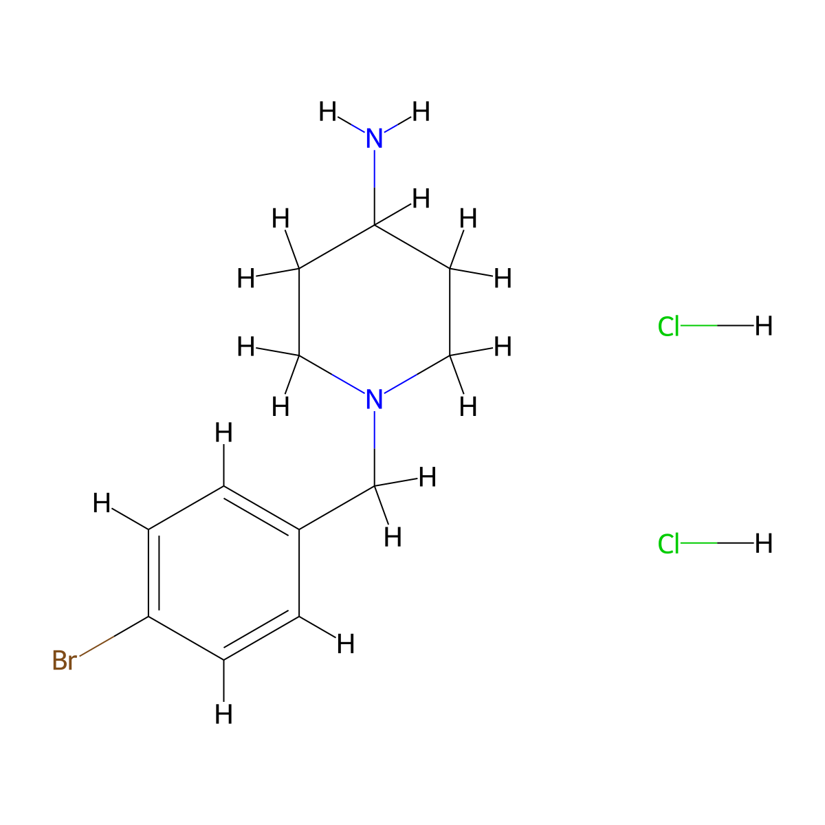 1-(4-Bromobenzyl)piperidin-4-amine dihydrochloride molecular structure, CAS 1286264-50-3