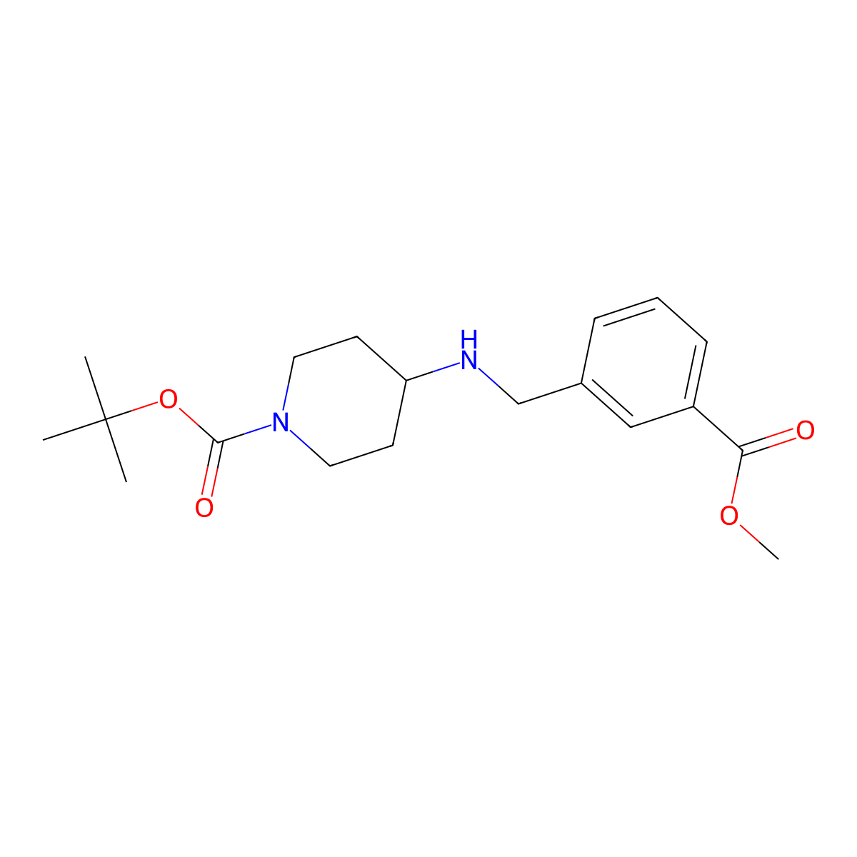 tert-Butyl 4-[3-(methoxycarbonyl)benzylamino]piperidine-1-carboxylate molecular structure, CAS 1286264-55-8