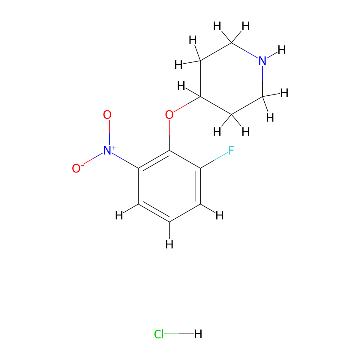 4-(2-Fluoro-6-nitrophenoxy)piperidine hydrochloride molecular structure, CAS 1286264-56-9