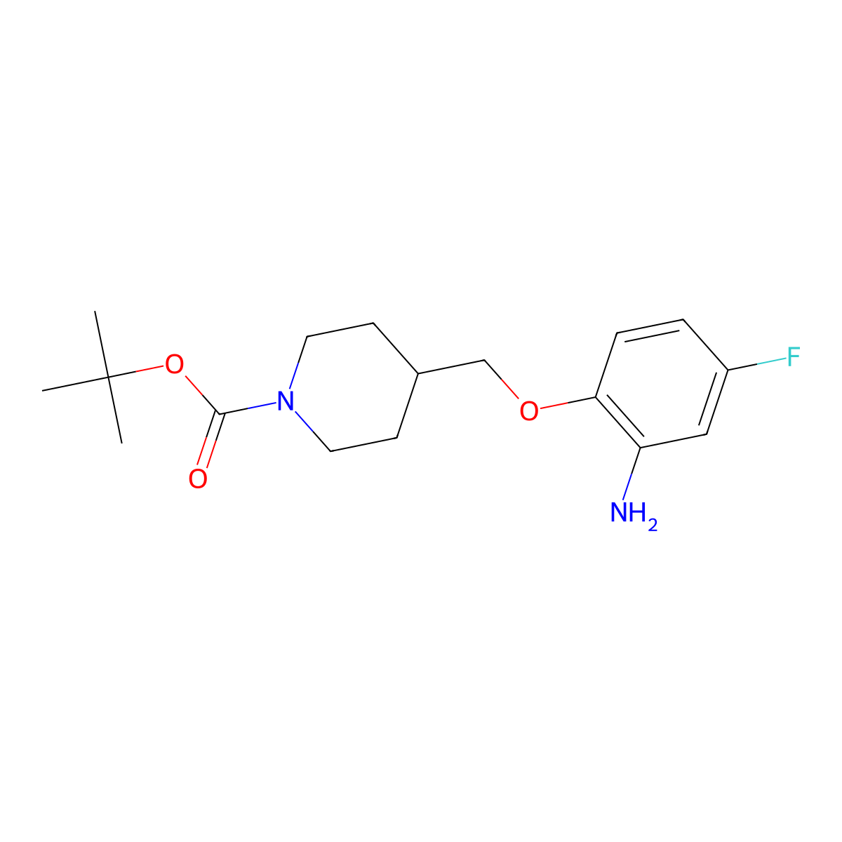 tert-Butyl 4-((2-amino-4-fluorophenoxy)methyl)piperidine-1-carboxylate molecular structure, CAS 1286264-60-5