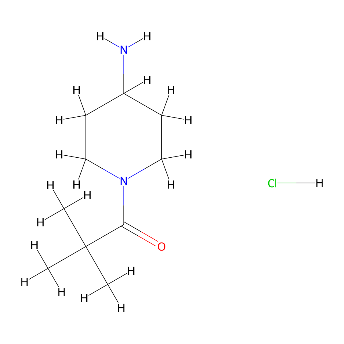 1-(4-Aminopiperidin-1-yl)-2,2-dimethylpropan-1-one hydrochloride molecular structure, CAS 1286264-64-9