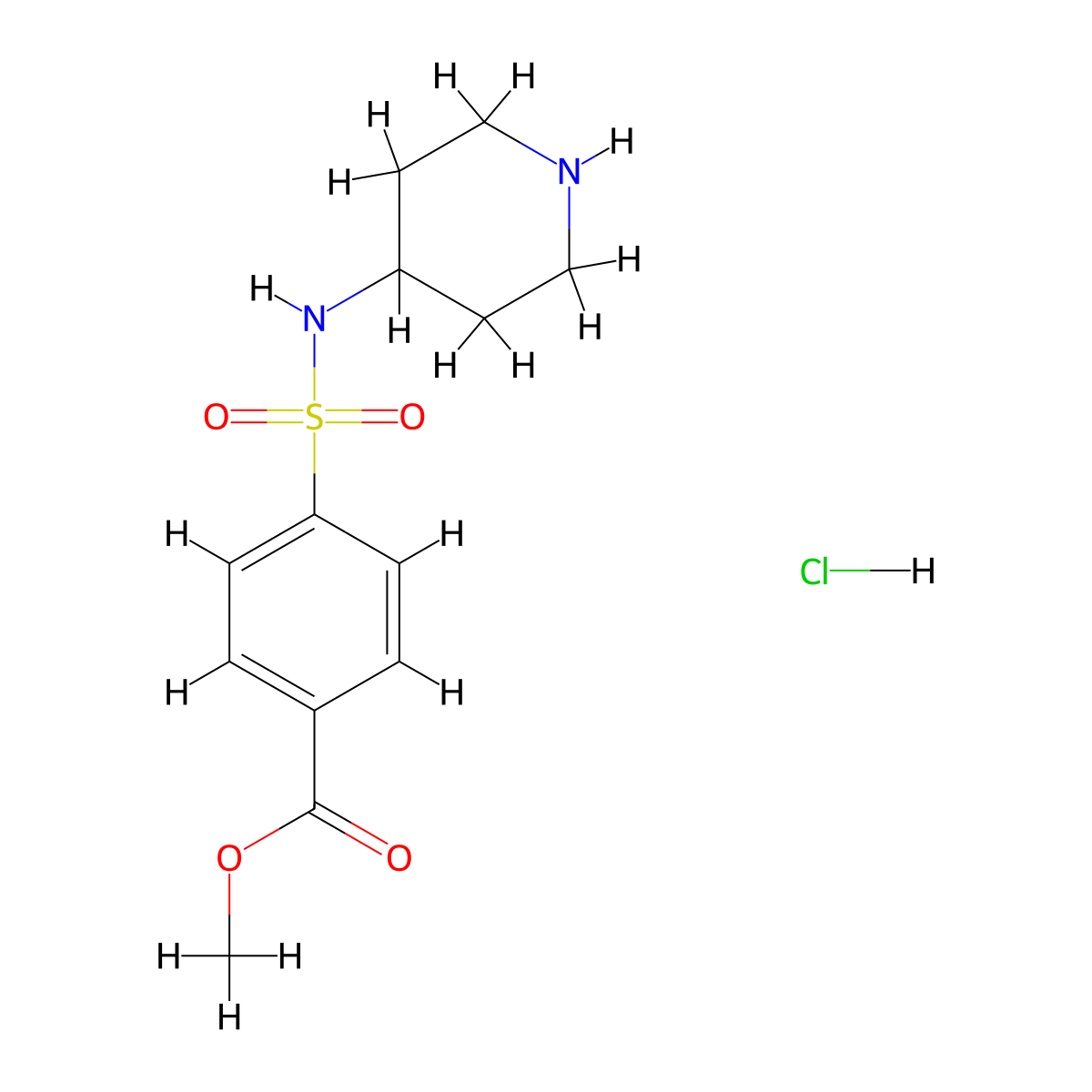Methyl 4-(N-piperidin-4-ylsulfamoyl)benzoate hydrochloride molecular structure, CAS 1286264-69-4