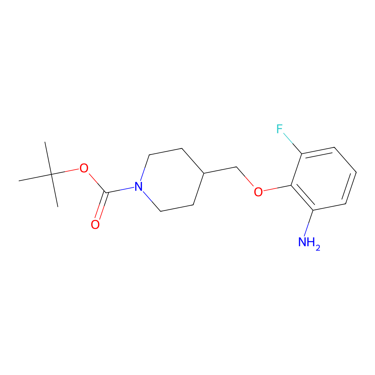 tert-Butyl 4-[(2-amino-6-fluorophenoxy)methyl]piperidine-1-carboxylate molecular structure, CAS 1286264-77-4