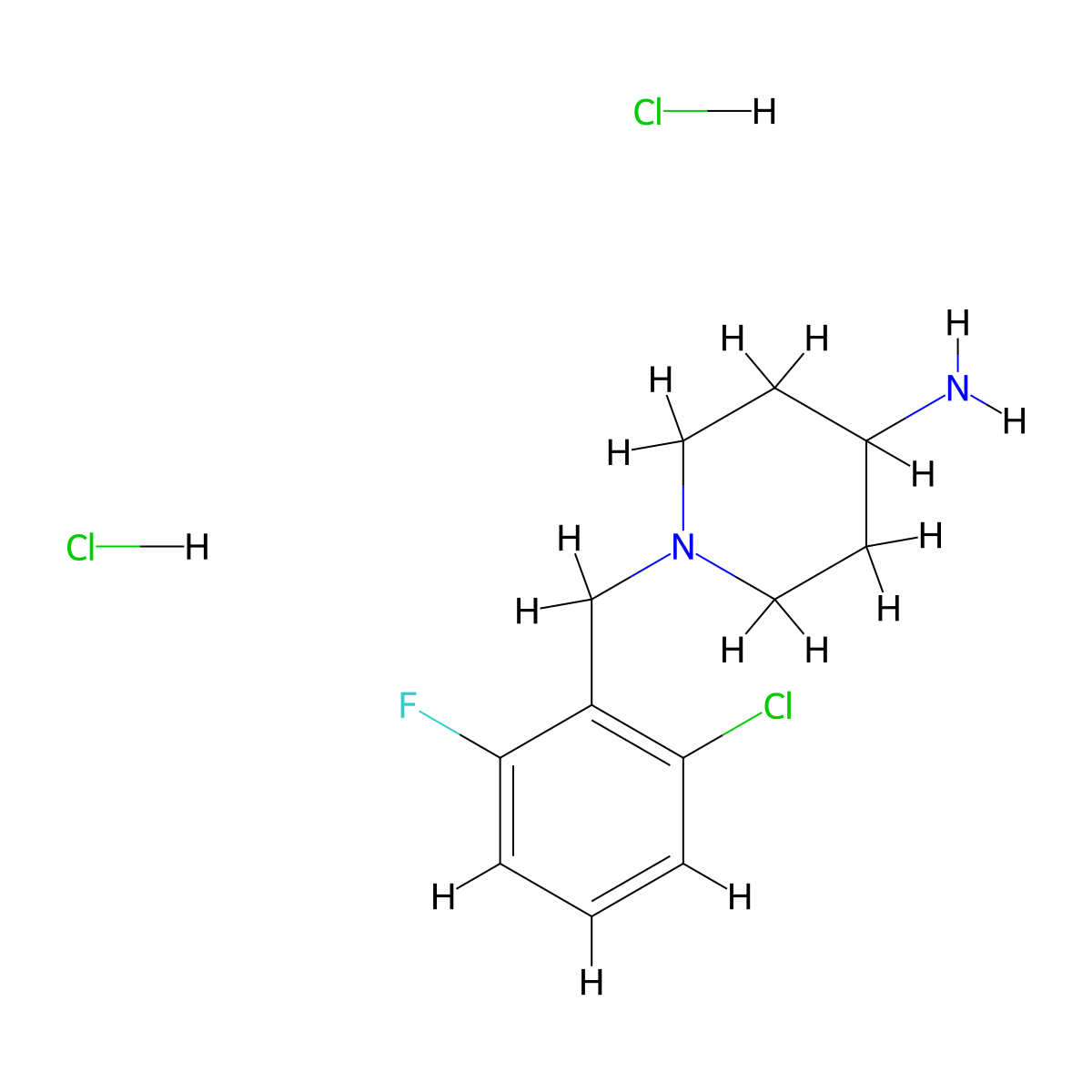 1-(2-Chloro-6-fluorobenzyl)piperidin-4-amine dihydrochloride molecular structure, CAS 1286264-88-7