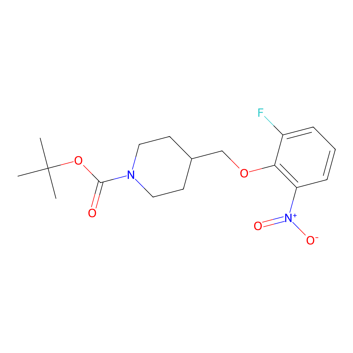 tert-Butyl 4-[(2-fluoro-6-nitrophenoxy)methyl]piperidine-1-carboxylate molecular structure, CAS 1286264-91-2