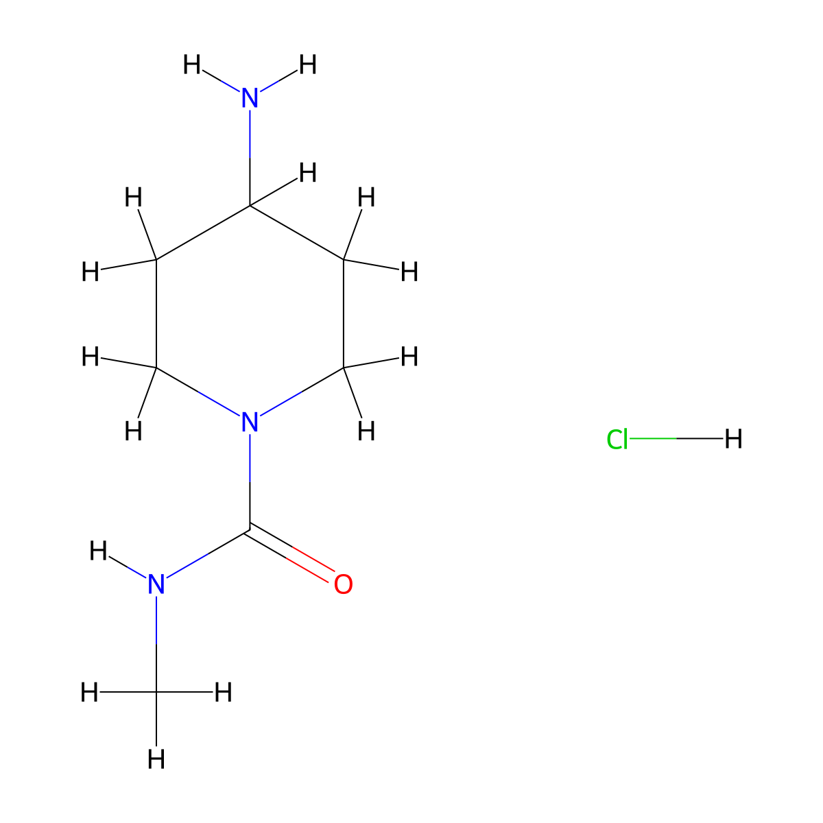 4-Amino-N-methylpiperidine-1-carboxamide hydrochloride molecular structure, CAS 1286264-93-4