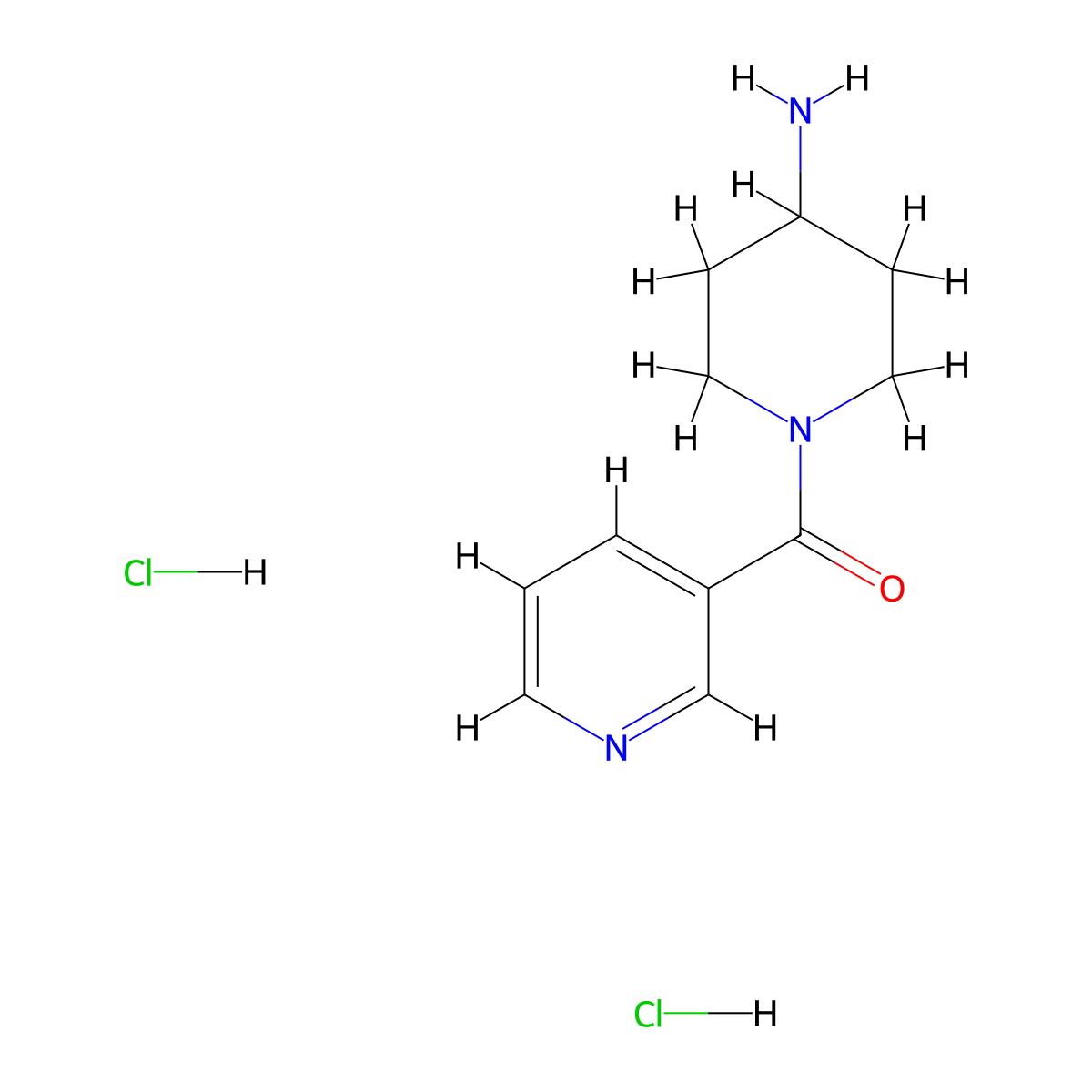 (4-Aminopiperidin-1-yl)(pyridin-3-yl)methanone dihydrochloride molecular structure, CAS 1286264-95-6