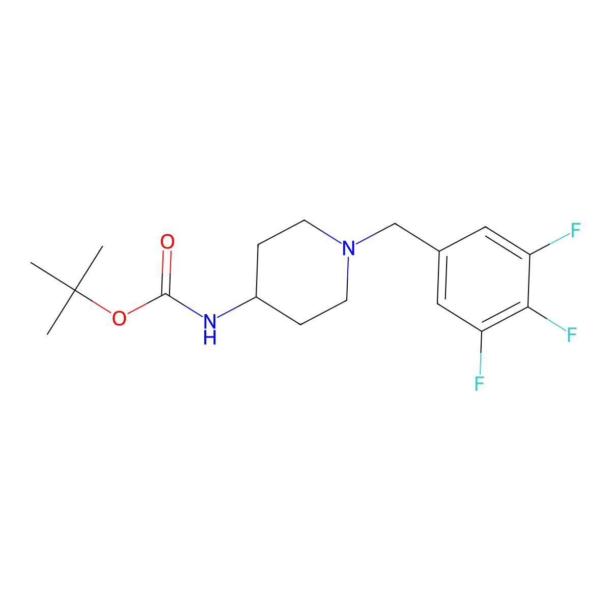 tert-Butyl 1-(3,4,5-trifluorobenzyl)piperidin-4-ylcarbamate molecular structure, CAS 1286264-97-8
