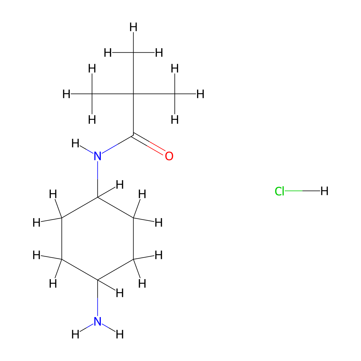 2,2-dimethyl-N-[(1r,4r)-4-aminocyclohexyl]propanamide hydrochloride molecular structure, CAS 1286265-11-9