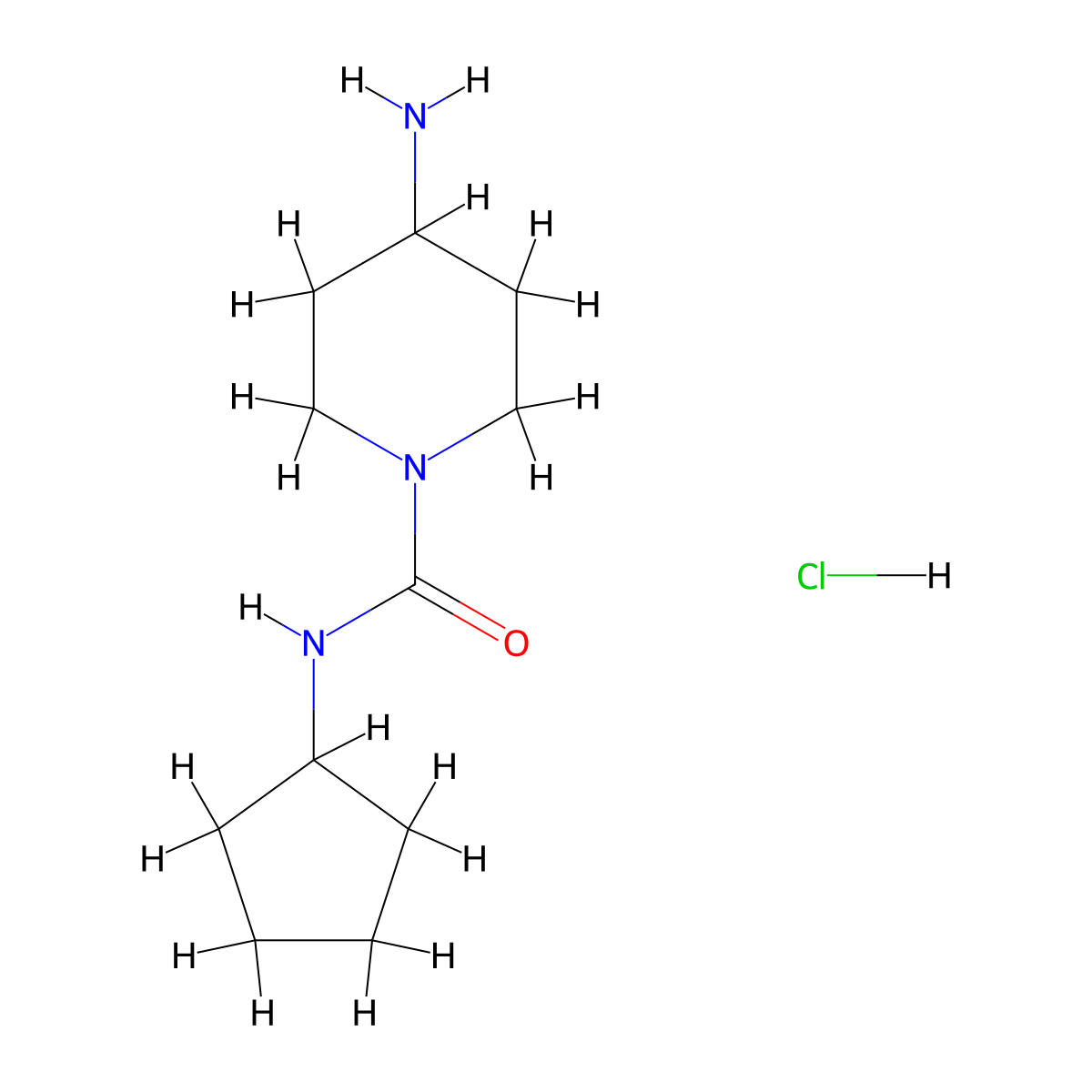 4-Amino-N-cyclopentylpiperidine-1-carboxamide hydrochloride molecular structure, CAS 1286265-13-1
