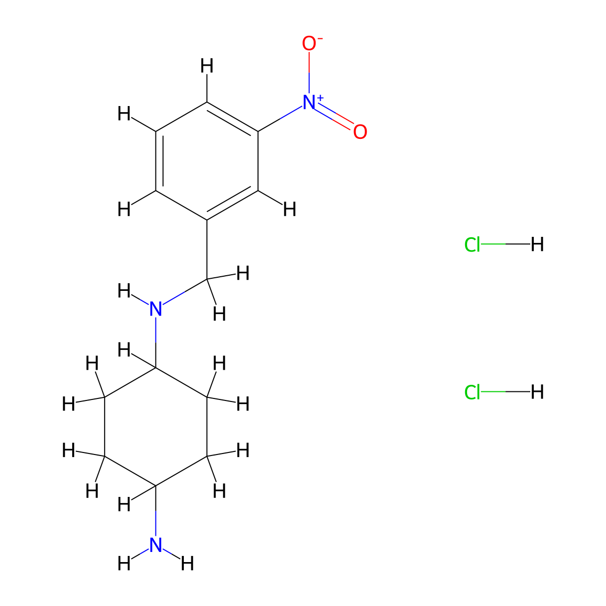 (1R*,4R*)-N1-(3-Nitrobenzyl)cyclohexane-1,4-diamine dihydrochloride molecular structure, CAS 1286265-16-4