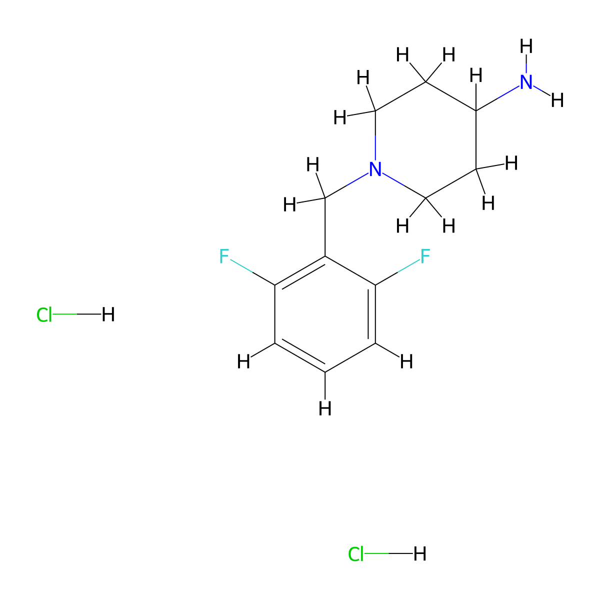 1-(2,6-Difluorobenzyl)piperidin-4-amine dihydrochloride molecular structure, CAS 1286265-20-0