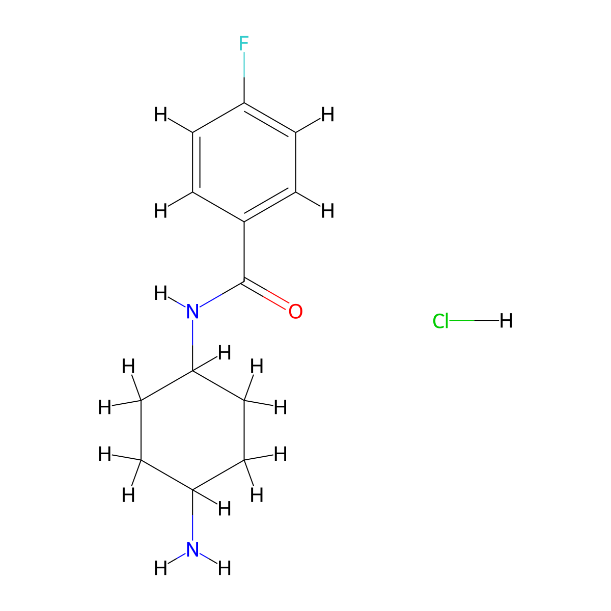 N-[(1R*,4R*)-4-Aminocyclohexyl]-4-fluorobenzamide hydrochloride molecular structure, CAS 1286265-22-2