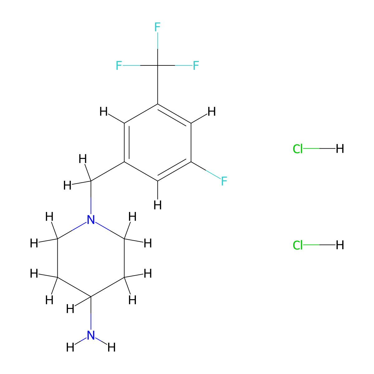 1-[3-Fluoro-5-(trifluoromethyl)benzyl]piperidin-4-amine dihydrochloride molecular structure, CAS 1286265-26-6