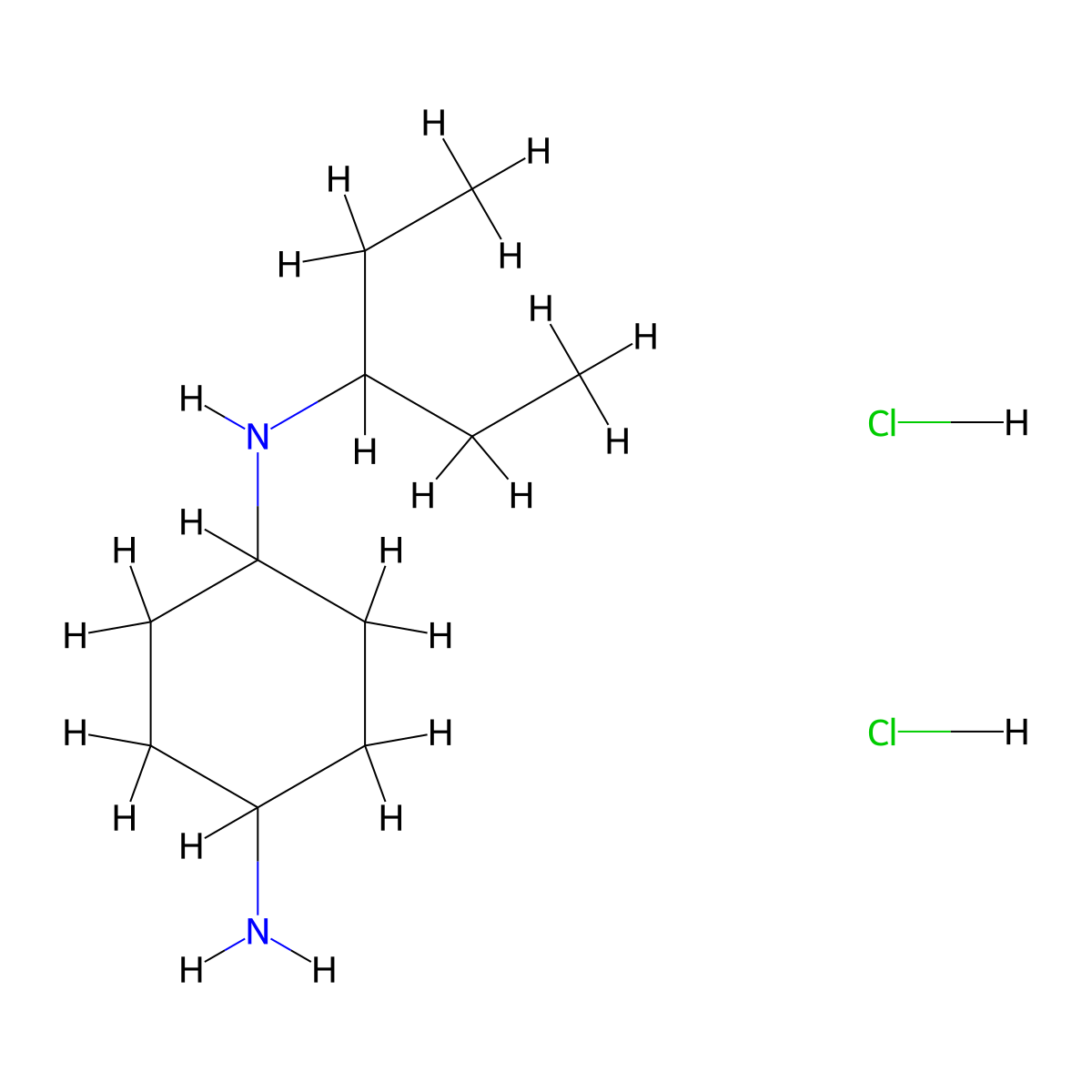 (1R*,4R*)-N1-(Pentan-3-yl)cyclohexane-1,4-diamine dihydrochloride molecular structure, CAS 1286265-29-9