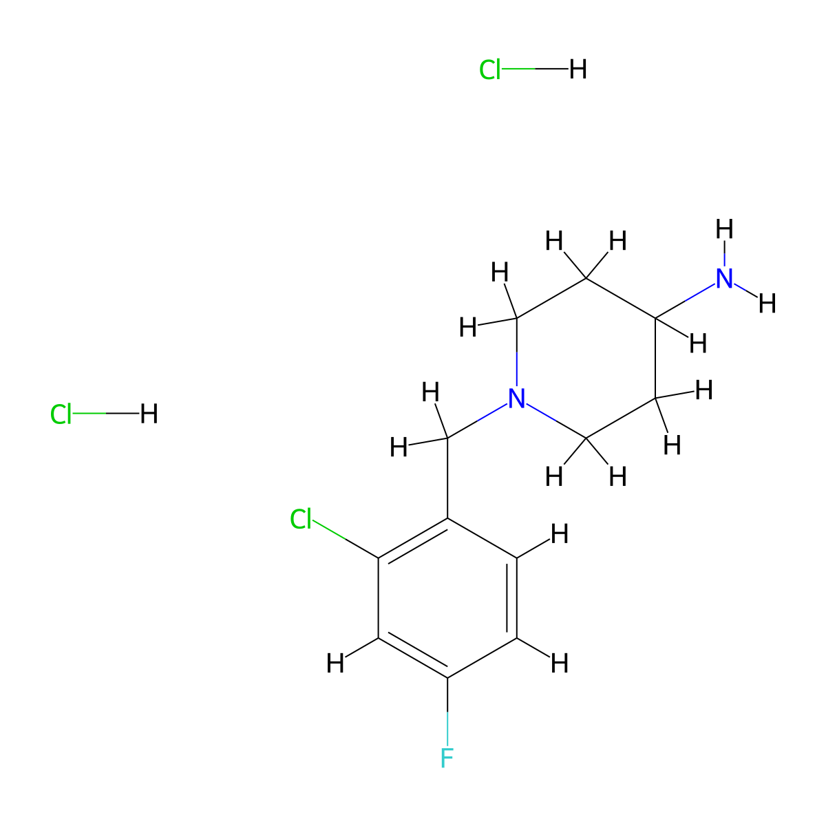 1-(2-Chloro-4-fluorobenzyl)piperidin-4-amine dihydrochloride molecular structure, CAS 1286265-33-5