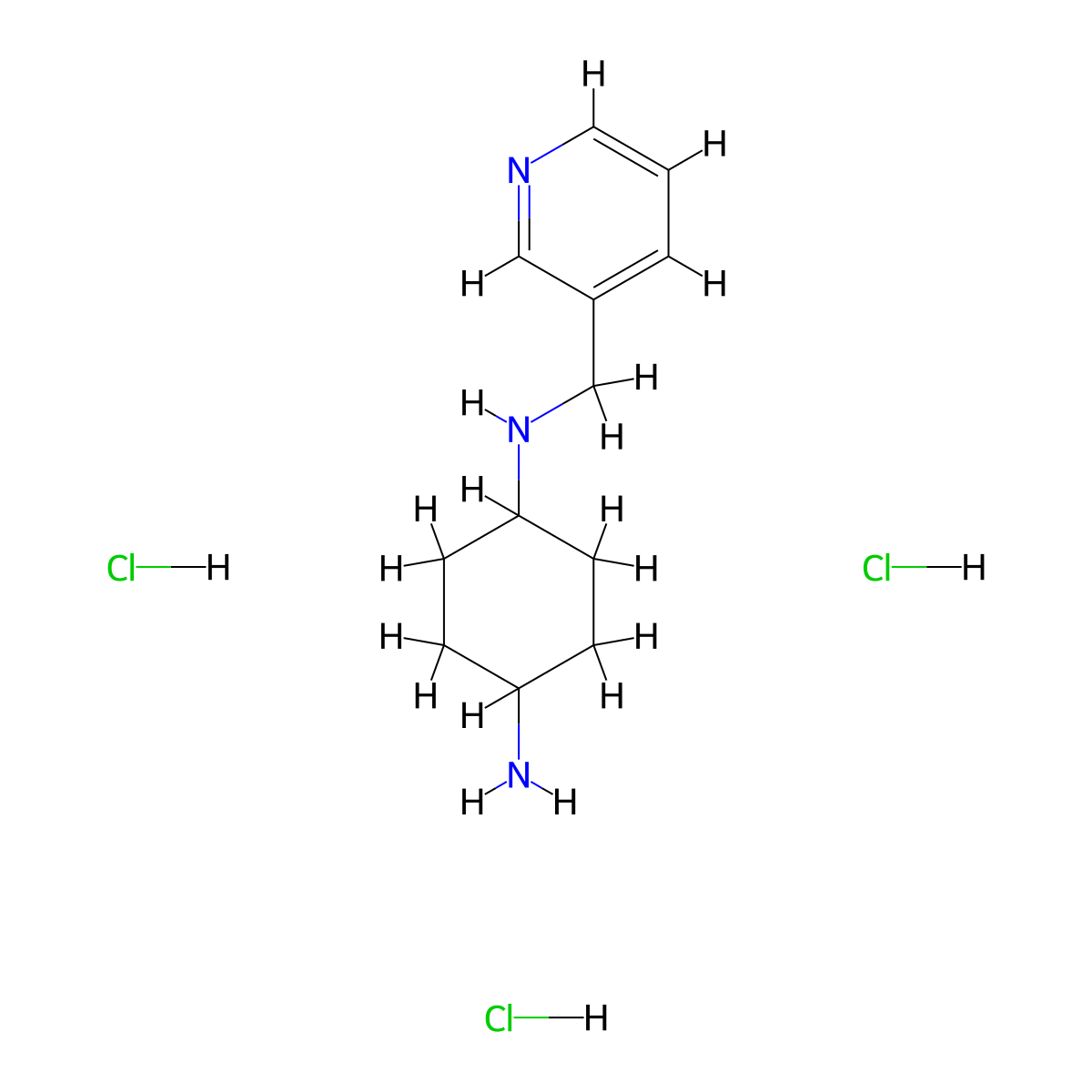 trans-N1-(Pyridin-3-ylmethyl)cyclohexane-1,4-diamine trihydrochloride molecular structure, CAS 1286265-35-7