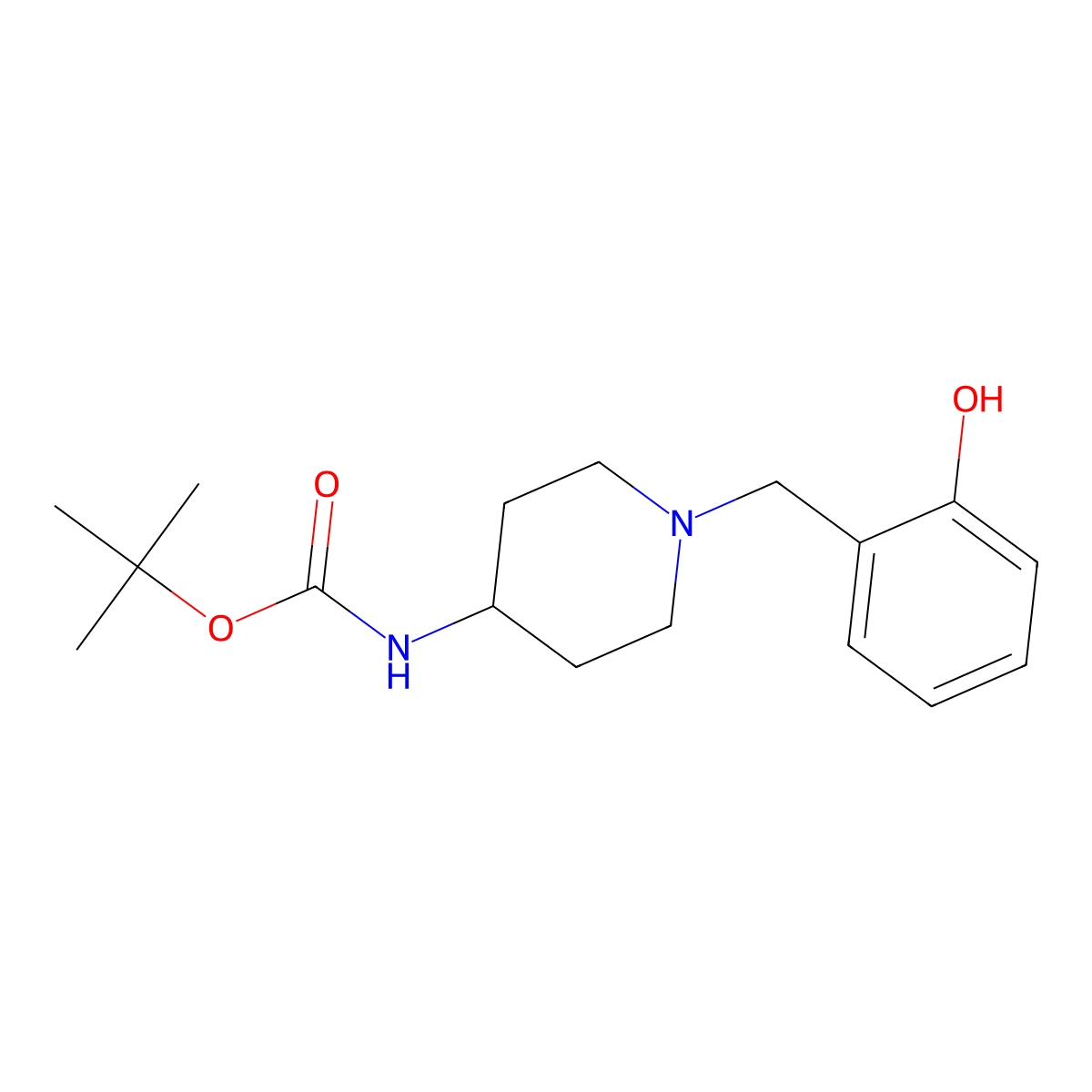 tert-Butyl 1-(2-hydroxybenzyl)piperidin-4-ylcarbamate molecular structure, CAS 1286265-38-0
