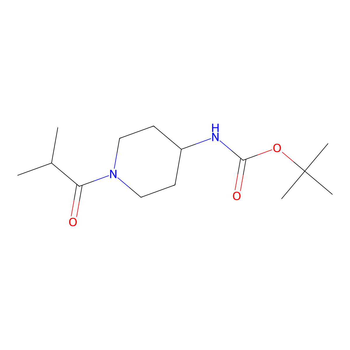 4-(N-BOC-Amino)-1-(isobutyryl)piperidine molecular structure, CAS 1286265-44-8