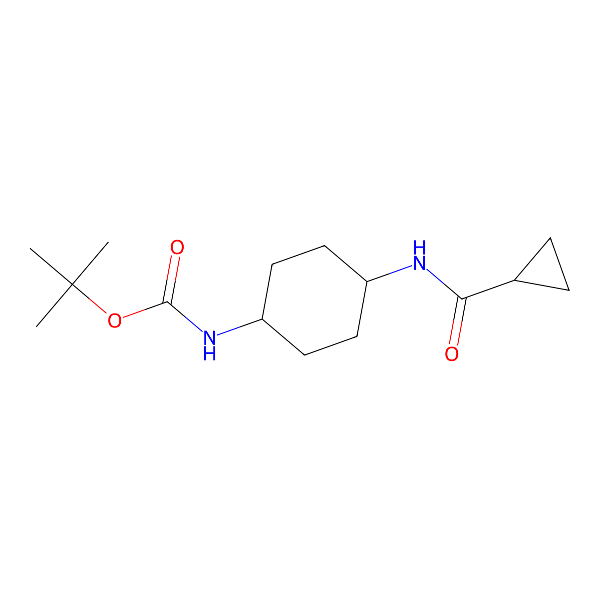 tert-Butyl (1R*,4R*)-4-(cyclopropanecarbonylamino)-cyclohexylcarbamate molecular structure, CAS 1286265-47-1