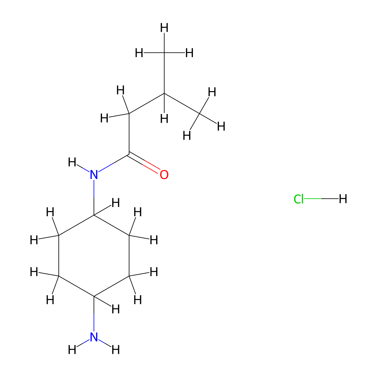 N-[(1R*,4R*)-4-Aminocyclohexyl]-3-methylbutanamide hydrochloride molecular structure, CAS 1286265-52-8