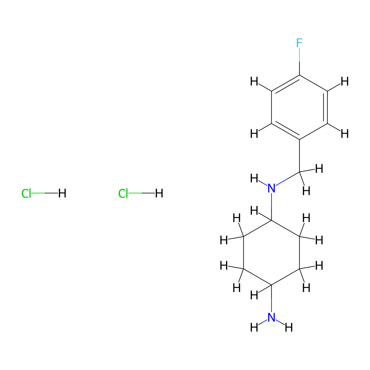 (1R*,4R*)-N1-(4-Fluorobenzyl)cyclohexane-1,4-diamine dihydrochloride molecular structure, CAS 1286265-53-9